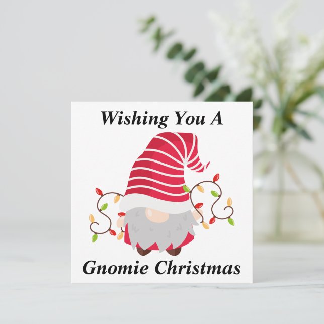 Remerciements Carte de Noël Gnome (Debout devant)