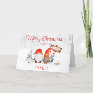 Remerciements Carte de Noël Gnome Family Four