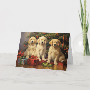 Remerciements Carte de Noël Golden Retriever