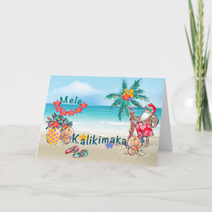 Remerciements Carte de Noël Hawaiian Mele Kalikimaka
