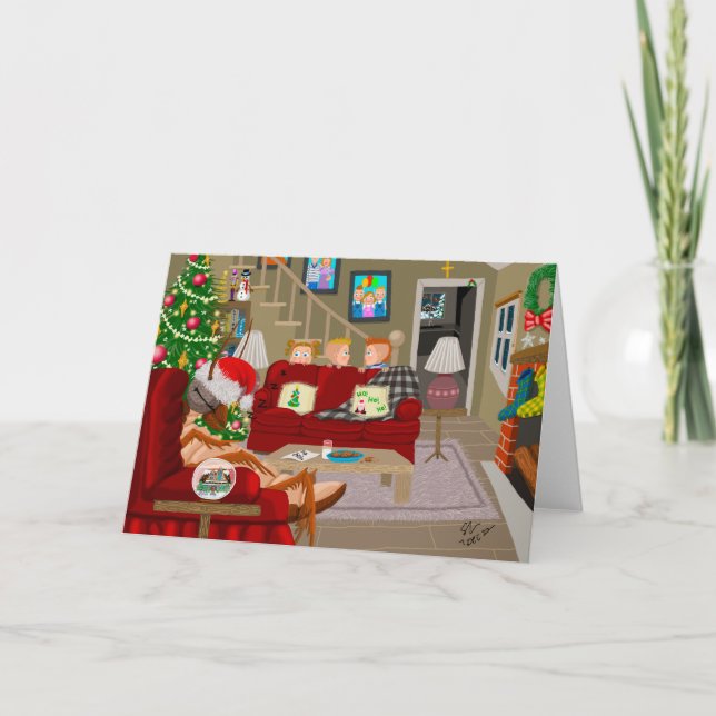 Remerciements Carte de Noël Humourante Surprise Père Noël (Devant)