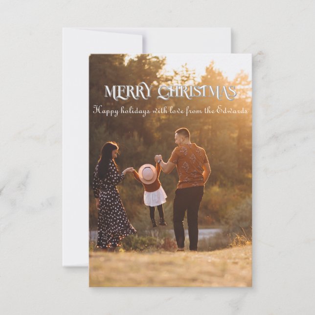 Remerciements Carte de Noël Joyeuse 3,5 po x 5 po (Devant)