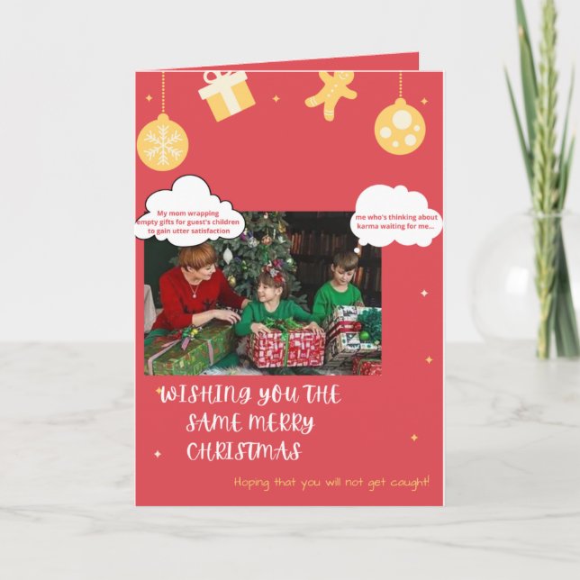 Remerciements Carte de Noël Joyeux pliée (Devant)