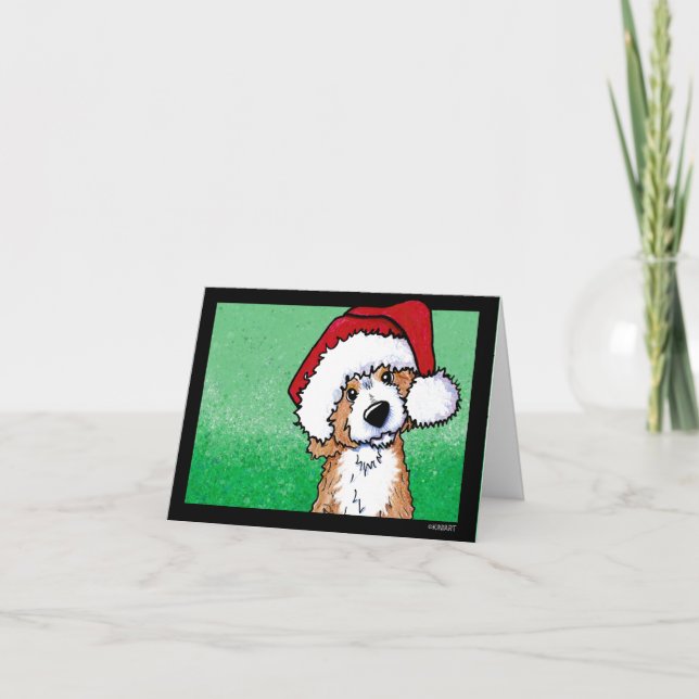 Remerciements Carte de Noël KiniArt Goldendoodle (Devant)