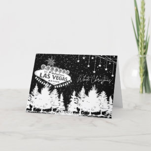 Remerciements Carte de Noël Las Vegas noir et blanc