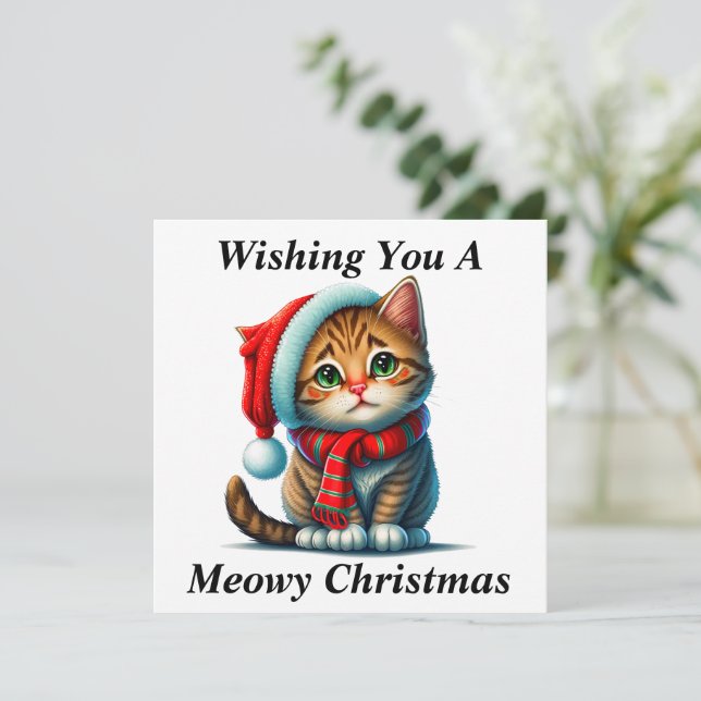 Remerciements Carte de Noël Meowy (Debout devant)