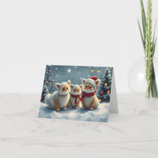Remerciements Carte de Noël mignonne (Devant)