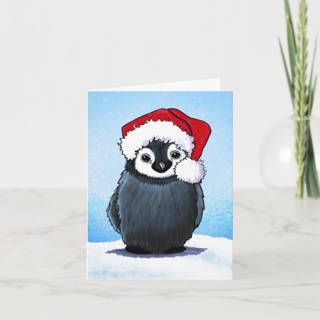 Remerciements Carte de Noël Penguin (Devant)