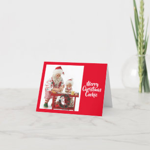 Remerciements Carte de Noël père Noël & Child Bake Cookies