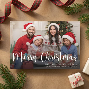 Remerciements Carte de Noël personnalisée avec photo de famille