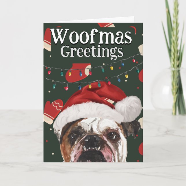 Remerciements Carte de Noël personnalisée de votre Bulldog angla (Devant)