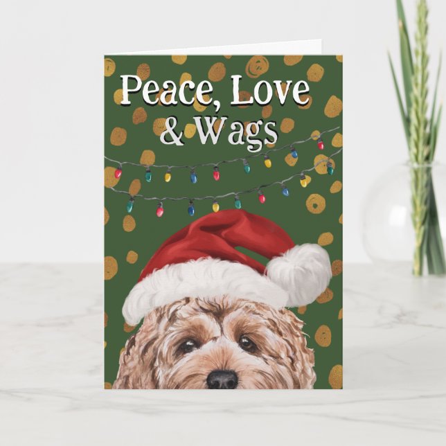 Remerciements Carte de Noël personnalisée de votre Goldendoodle (Devant)