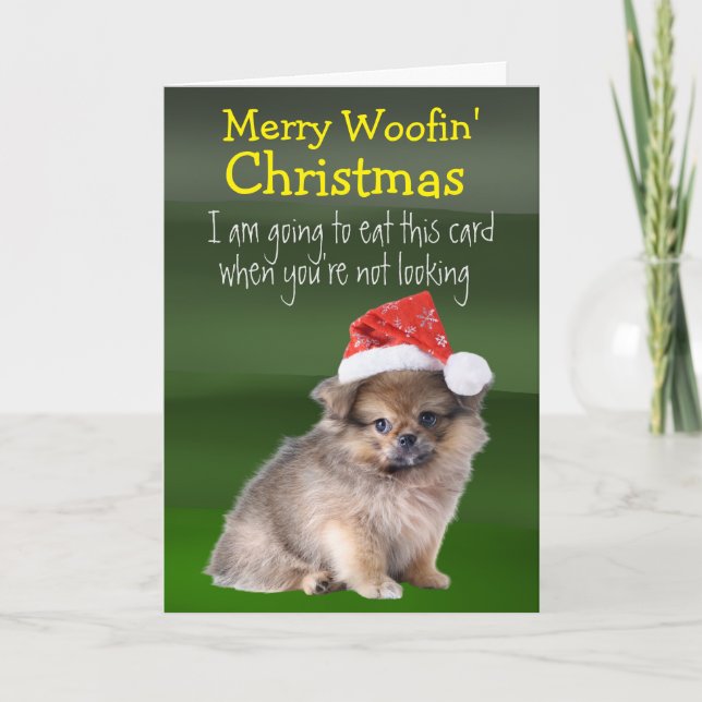 Remerciements Carte de Noël personnalisée de votre Pomeranian (Devant)