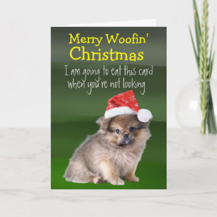 Remerciements Carte de Noël personnalisée de votre Pomeranian