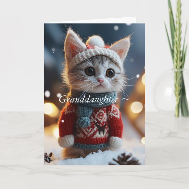 REMERCIEMENTS CARTE DE NOËL PETITE CHATTE COCOUTE (Devant)