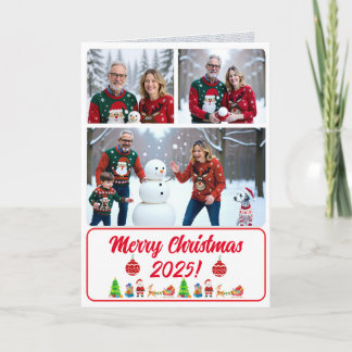 Remerciements Carte de Noël pliée traditionnelle entièrement per