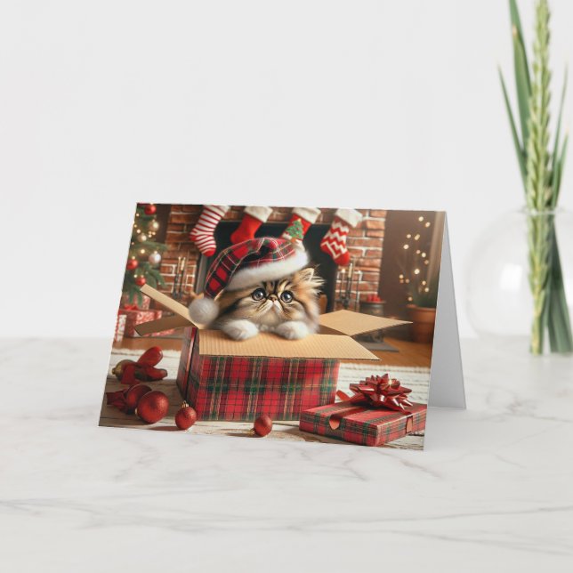 Remerciements Carte de Noël pour chat persan  (Devant)