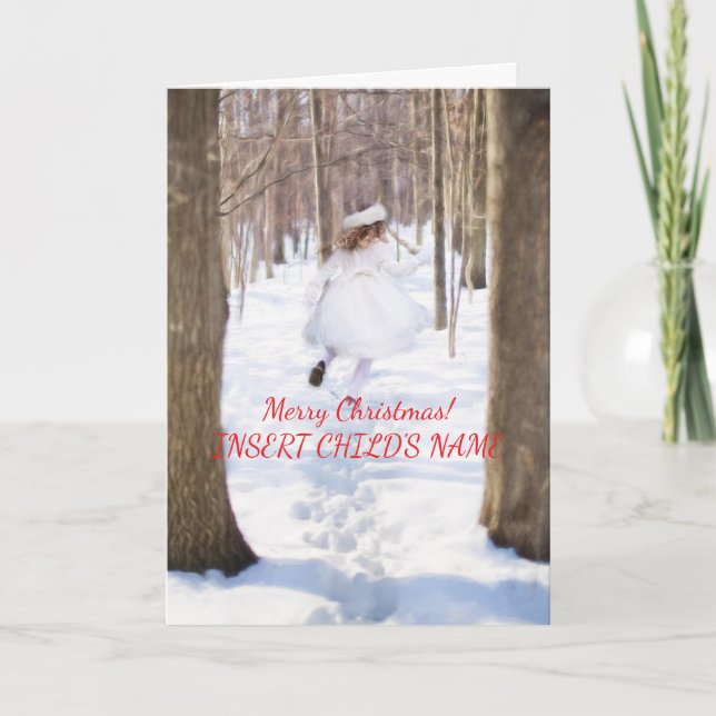 REMERCIEMENTS CARTE DE NOËL POUR FILLE DE NEIGE (Devant)
