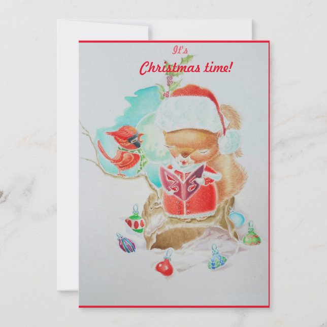 Remerciements Carte de Noël pour petites filles (Devant)