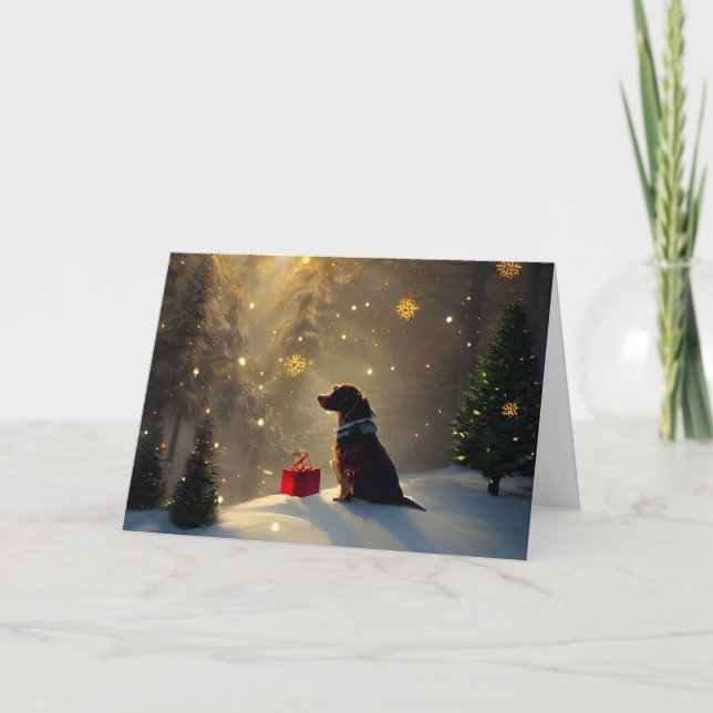 Remerciements Carte de Noël pour un chien léger d'hiver (Devant)