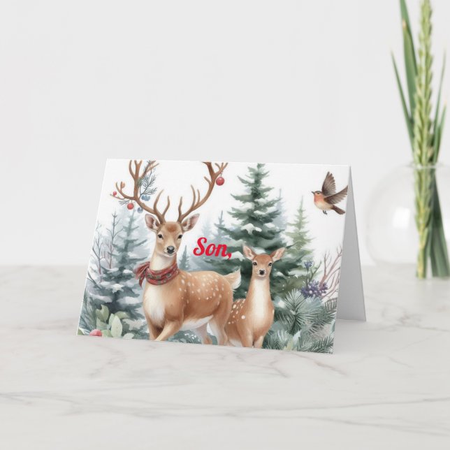 REMERCIEMENTS CARTE DE NOËL POUR UN FILS MÉRITANT (Devant)