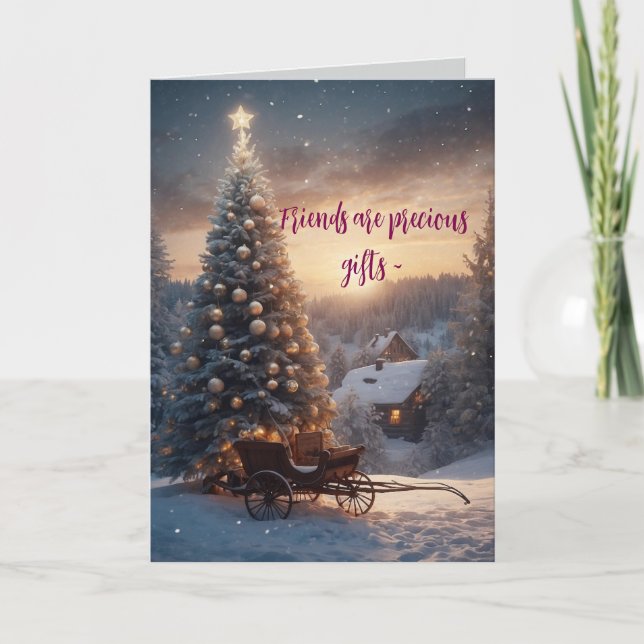 REMERCIEMENTS CARTE DE NOËL PRÉCIEUSE AMIE (Devant)