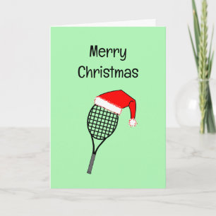 Remerciements Carte de Noël Raquette de Tennis Chapeau de Père N