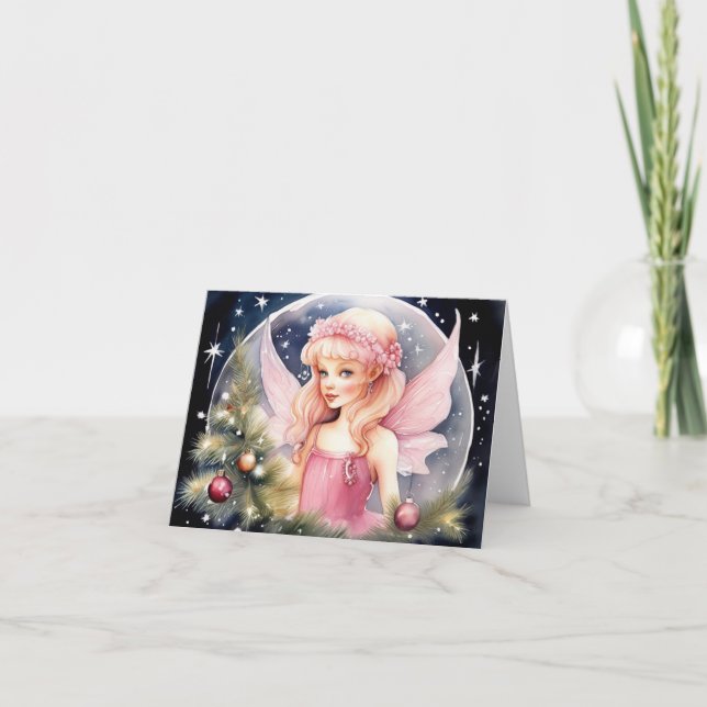 Remerciements Carte de Noël rose mignonne (Devant)