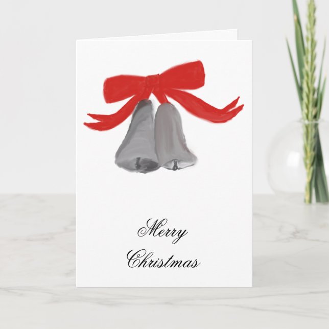 Remerciements Carte de Noël Silver Bells (Devant)