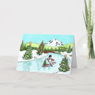 Remerciements Carte de Noël SUP Snowman