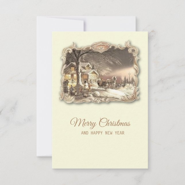 Remerciements Carte de Noël vintage (Devant)