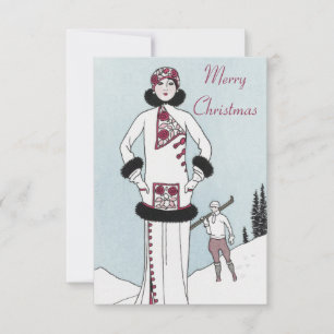 Remerciements Carte de Noël Vintage Snow Queen