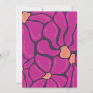 Remerciements Carte de note à motif floral fuchsia