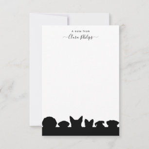 Remerciements Carte de note avec nom pour chien animal de compag