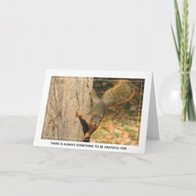 Remerciements Carte de note blanche Grateful Squirrel (Devant)
