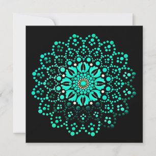 Remerciements Carte de note blanche Mandala Turquoise
