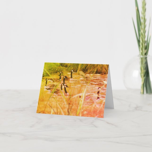 Remerciements Carte de note blanche pour la nature de l'oie du C (Devant)