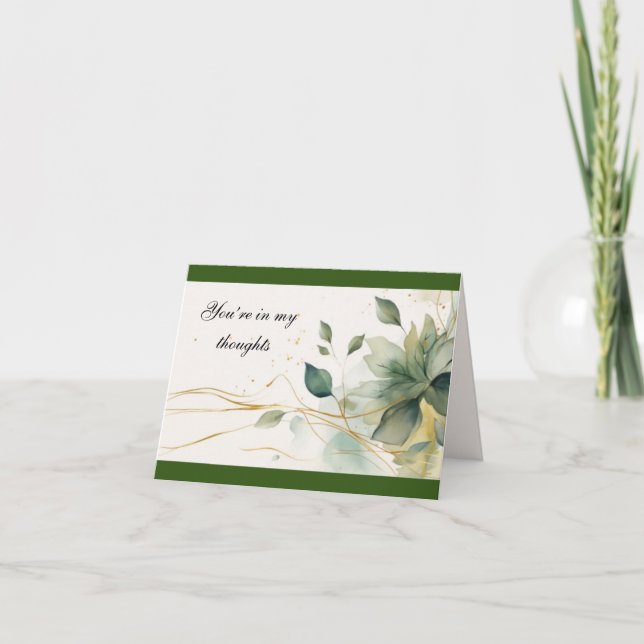 Remerciements Carte de note blanche "You’re In My Thoughts" 4"x5 (Devant)