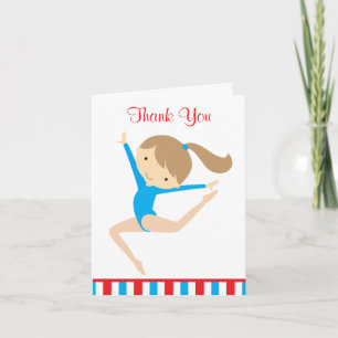 Remerciements Carte de note Blue Gymnast Thank You