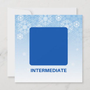 Remerciements Carte de note Carré bleu skieur intermédiaire