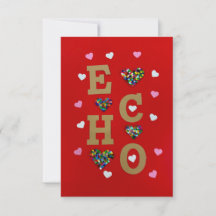 Carte de note d'amour ECHO