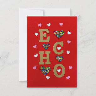 Remerciements Carte de note d'amour ECHO