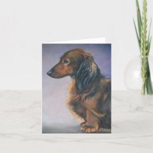 Remerciements Carte de note d'art pour chien de profil long Hair