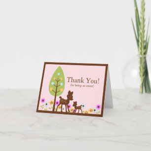 Remerciements Carte de note de Baby shower de cerfs