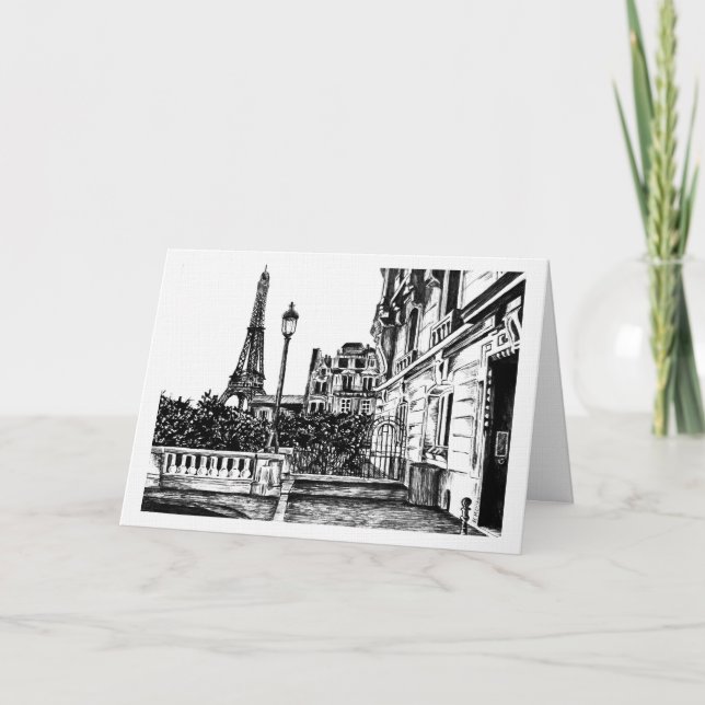 Remerciements Carte de note de la Tour Eiffel 5x7 (Devant)
