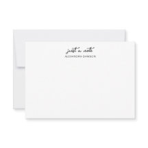 Carte de note de nom de note simple noir blanc