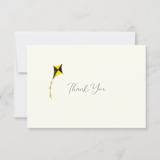 Remerciements Carte de note de sortie de cerf-volant Aquarelle (Devant)