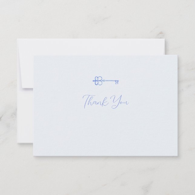 Remerciements Carte de note de sortie de clé aquarelle (Devant)