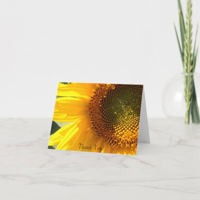 Remerciements Carte de note de tournesol du matin (Devant)