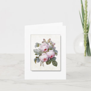 Remerciements Carte de note des Roses Vintages anglais/bourbon